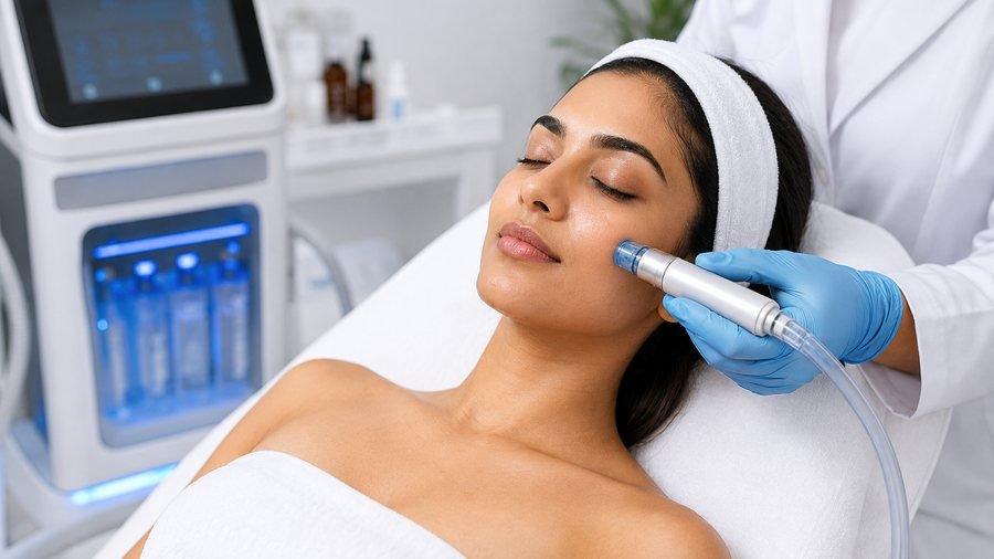 Hydra Facial treatment being performed at Diva Healthcare Clinic